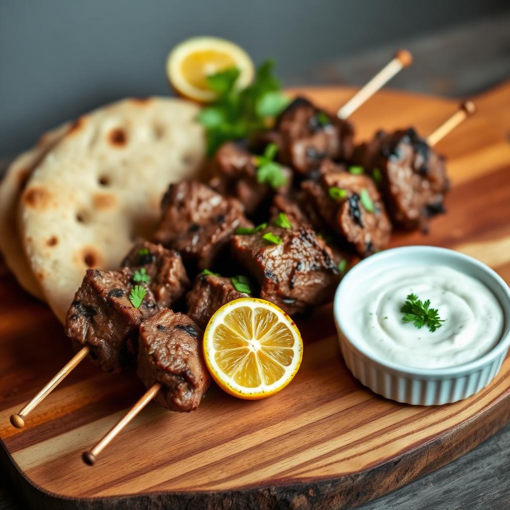 Lamb souvlaki skewers
